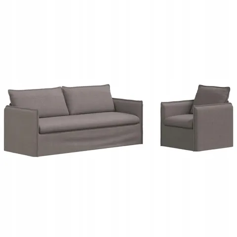 vidaXL Ensemble de Canapés 2 pc Taupe Tissu – 375024 – image 1