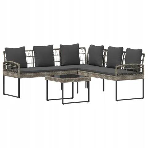 vidaXL Ensemble de canapé de jardin 2 pc Gris – image 1