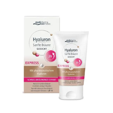 Medipharma Cosmetics Hyaluron Sanfte Bräune Express Gesicht Creme – Bild 1
