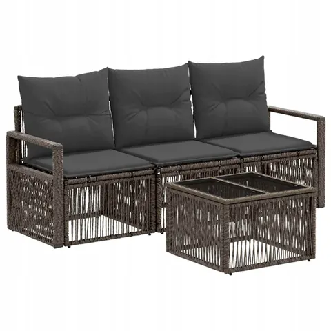 vidaXL Ensemble de canapé de jardin 4 pc Gris polyrotin – 540250 – image 1
