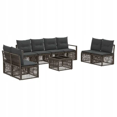 vidaXL Ensemble de canapé de jardin 9 pc Gris polyrotin – 540823 – image 1
