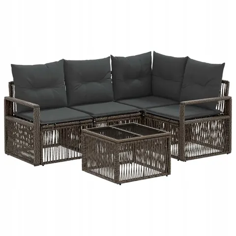 vidaXL Ensemble de canapé de jardin 5 pc Gris polyrotin – 541004 – image 1