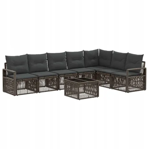 vidaXL Ensemble de canapé de jardin 8 pc Gris polyrotin – 541189 – image 1