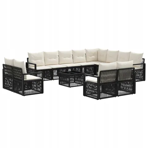 vidaXL Ensemble de canapé de jardin 13 pc Noir polyrotin – 542827 – image 1