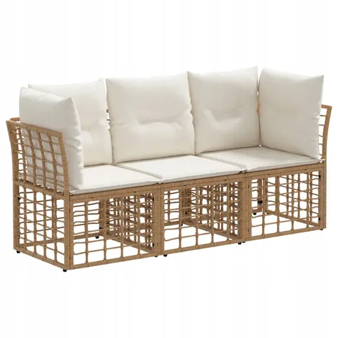 vidaXL Ensemble de canapés d'extérieur Naturel Polyester – 555469 – image 1