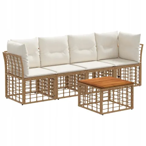 vidaXL Ensemble de canapés d'extérieur 5 pc 4 place – 555520 – image 1