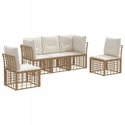 vidaXL Ensemble de canapés d'extérieur Naturel Polyester – 555667 – image 1