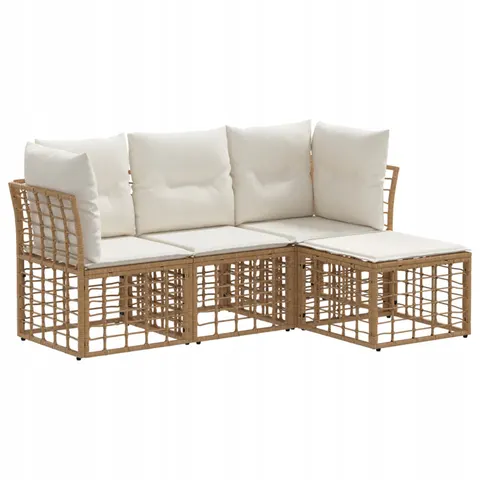 vidaXL Ensemble de canapés d'extérieur Naturel Polyester – 555964 – image 1