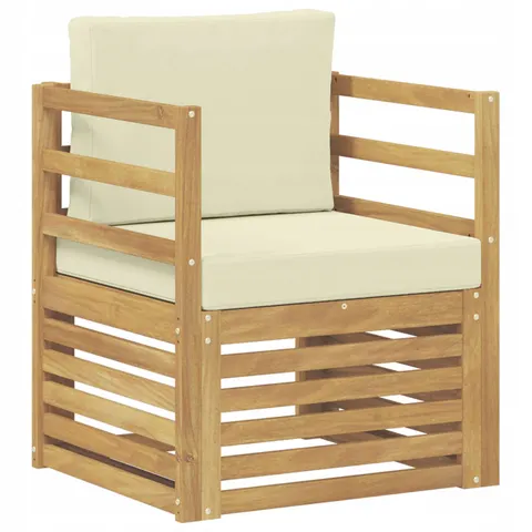 vidaXL Ensemble de canapés d'extérieur Polyester Blanc et crème – 651055 – image 1