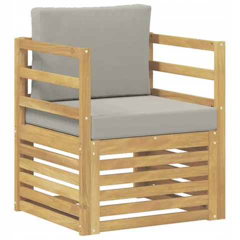 vidaXL Ensemble de canapés d'extérieur Polyester Blanc et gris clair – image 1