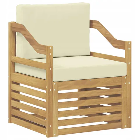 vidaXL Ensemble de canapés d'extérieur Polyester Blanc et crème – 651406 – image 1