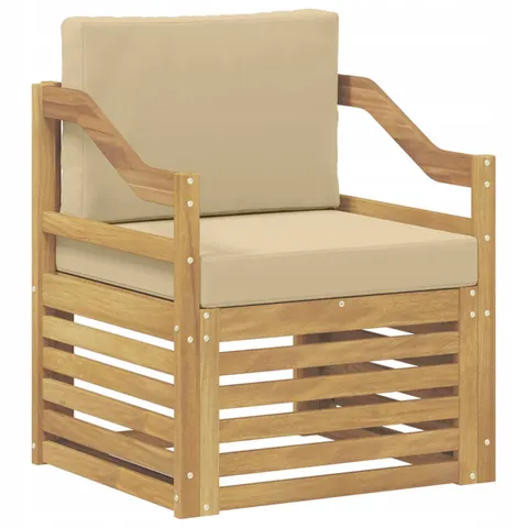 vidaXL Ensemble de canapés d'extérieur Polyester Blanc et beige – image 1