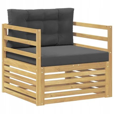 vidaXL Canapé d’extérieur Blanc et anthracite – image 1