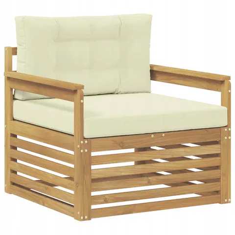 vidaXL Canapé d’extérieur Polyester Blanc et crème – 651505 – image 1