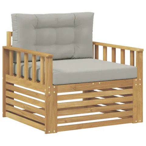 vidaXL Canapé d’extérieur Polyester Blanc et gris clair – 651567 – image 1