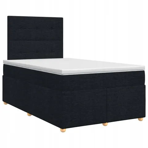 vidaXL Lit boxspring avec matelas Noir 120 x 190 cm Tissu – 962723 – image 1