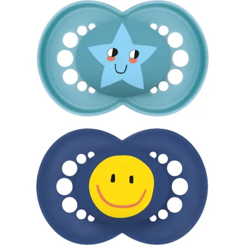 MAM Original 6+ months dummy Turquoise/ Dark Blue 2 pc – image 1
