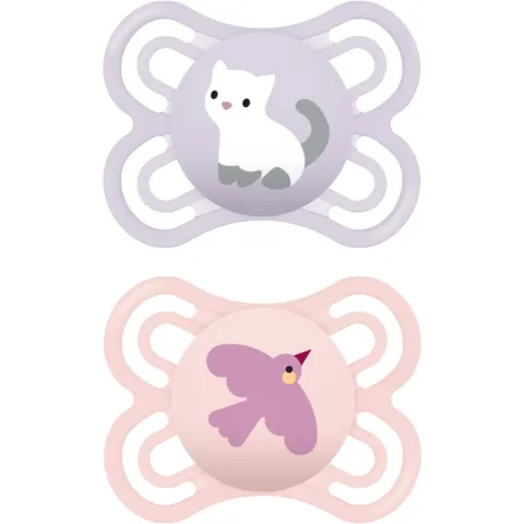 MAM Perfect 0+m, dbl box dummy Pink/ Purple 2 pc – image 1