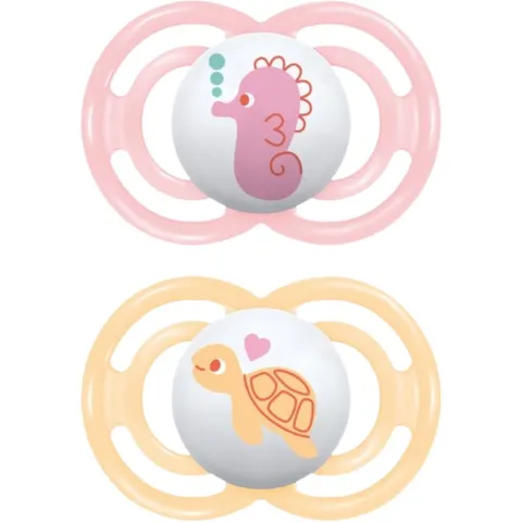 MAM Perfect 6m+ dummy Pink/ Orange 2 pc – image 1