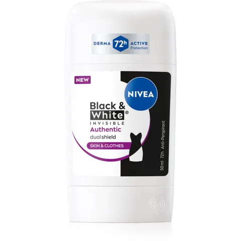 NIVEA Black & White Authentic antiperspirant stick 72h 50 ml – image 1