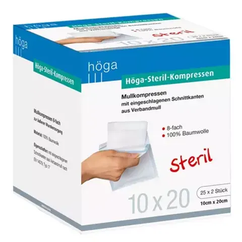 Höga Steril Kompressen 10x20cm 8fach – Bild 1