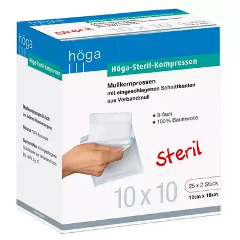 Höga Steril Kompressen 10x10cm 8fach – Bild 1