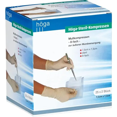 Höga Steril Kompressen 7,5x7,5cm 8fach – Bild 1