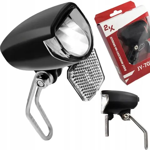 Dynamo Fietslamp Voorzijde met Schemersensor - 60 Lumen – afbeelding 1