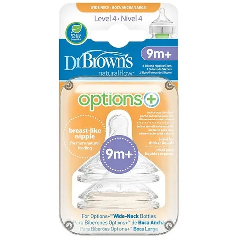 Dr Brown's Tetina Boca Ancha Options+ Nivel 4 – imagen 1