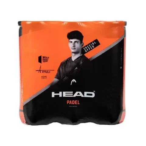 3 Botes De 3 Pelotas Head Padel – Orange – imagen 1