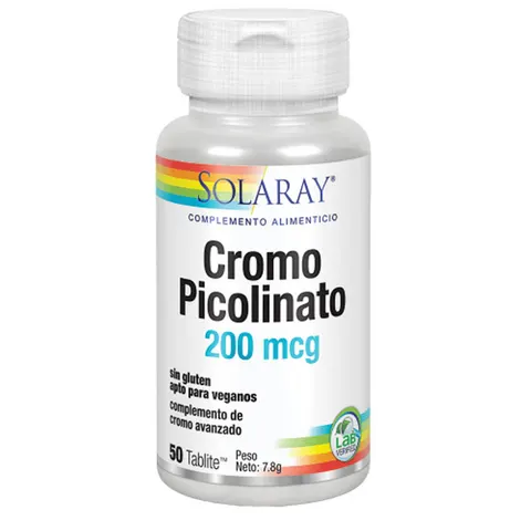 Solaray chromium picolinato 200mcg. 50comp. – imagen 1