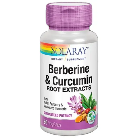 Solaray Berberine & Curcumin 600 mg 60 Vegetable Capsules – image 1