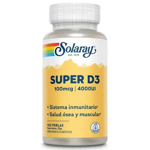 Solaray super d3 4000ui 100perlas – imagen 1