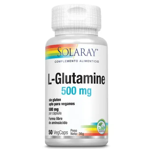 Solaray L Glutamine 500 mg 50 Vegetable Capsules – image 1