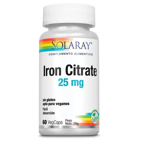 Solaray Hierro 25mg 60 Cápsulas Vegetales – imagen 1