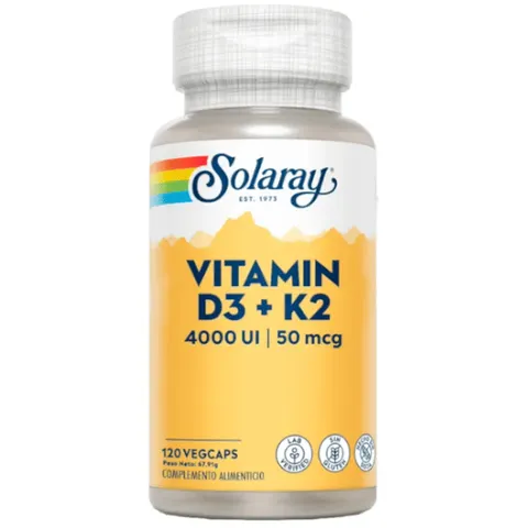 Solaray Vitamin D3 + K2 120 VCaps – imagen 1