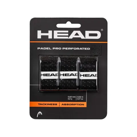 Blister 3uds. Overgrip Head Padel Pro Perforated Negro – imagen 1