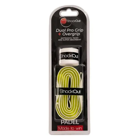 Shockout Dual Pro Grip y Overgrip Blanco Amarillo – imagen 1