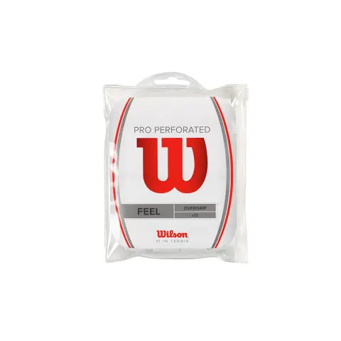 Wilson Pro Overgrip Perforado 12pk Blanco – imagen 1
