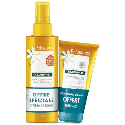 Klorane Spray Solar SPF50 + Champú Ducha 75 ml – imagen 1