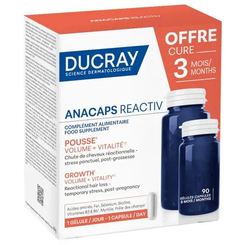 Ducray Anacaps Reactiv Anticaída Reaccional 90 Cápsulas – imagen 1