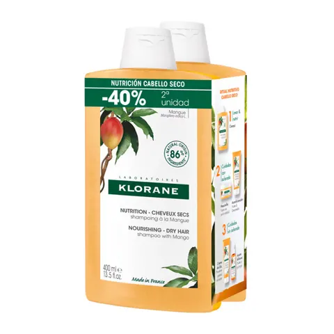 Klorane Champú al Mango 2x400 ml – imagen 1