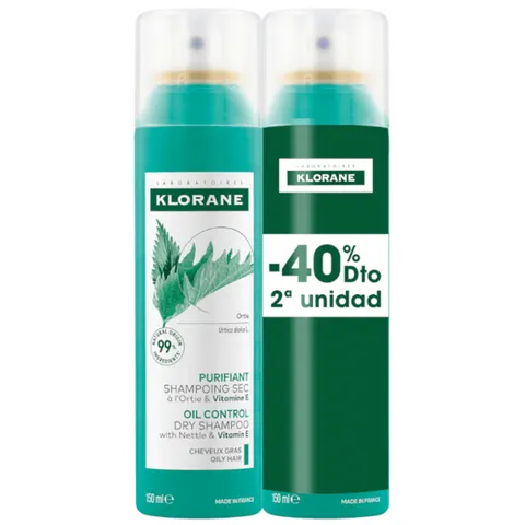 Klorane Champú Seco Ortiga 2x150ml – imagen 1