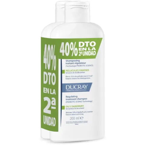 Ducray Kelual Squanorm champú para caspa grasa pack 2 x 200 ml – imagen 1