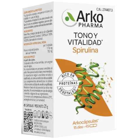 Arkopharma Arkocápsulas Spirulina BIO 45 Cápsulas – imagen 1