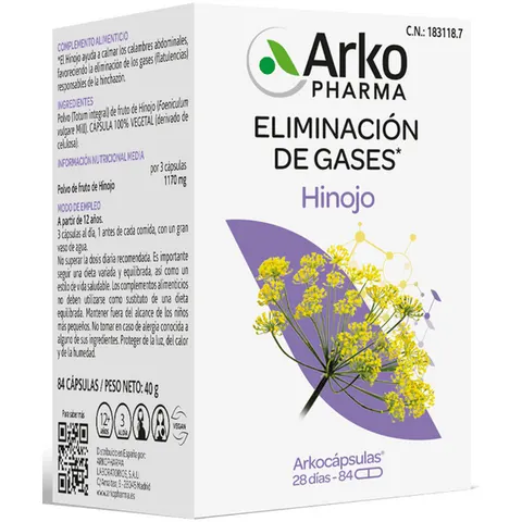 Arkopharma Arkocápsulas Hinojo 84 Cápsulas – imagen 1