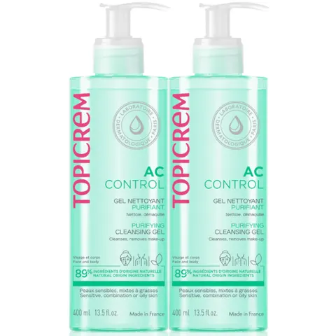 Topicrem Ac Control Purifying Cleansing Gel Pack 2 x 400 ml – Bild 1