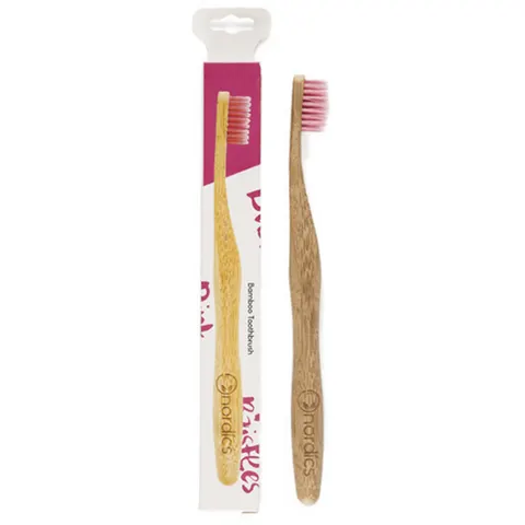 Nordics Cepillo Dental Bambú Rosa – imagen 1