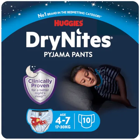 huggies drynites boy 17-30kg M 10pezzi – immagine 1