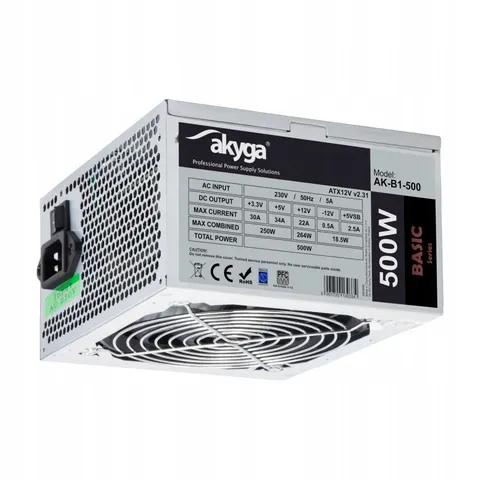 Alimentation ATX Akyga Basic AK-B1 - 500W (Gris) #DEFAULT – image 1